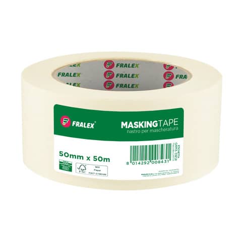 Nastro carta per mascheratura Fralex - 50 mm x 50 m - colore avorio - 60SF080050WP1594P
